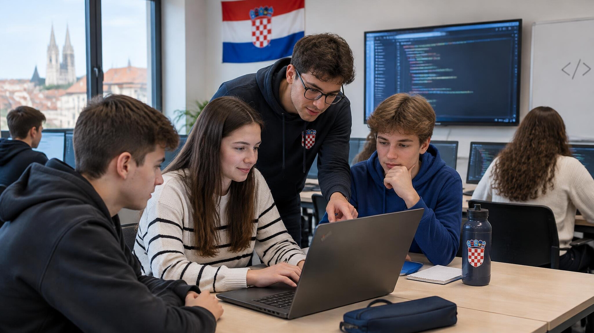 croatian students in coding class