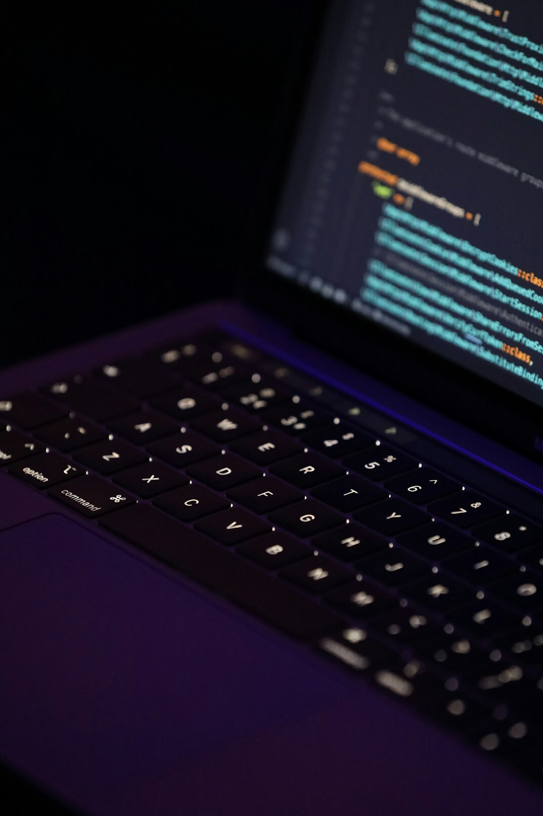 programmer coding on laptop