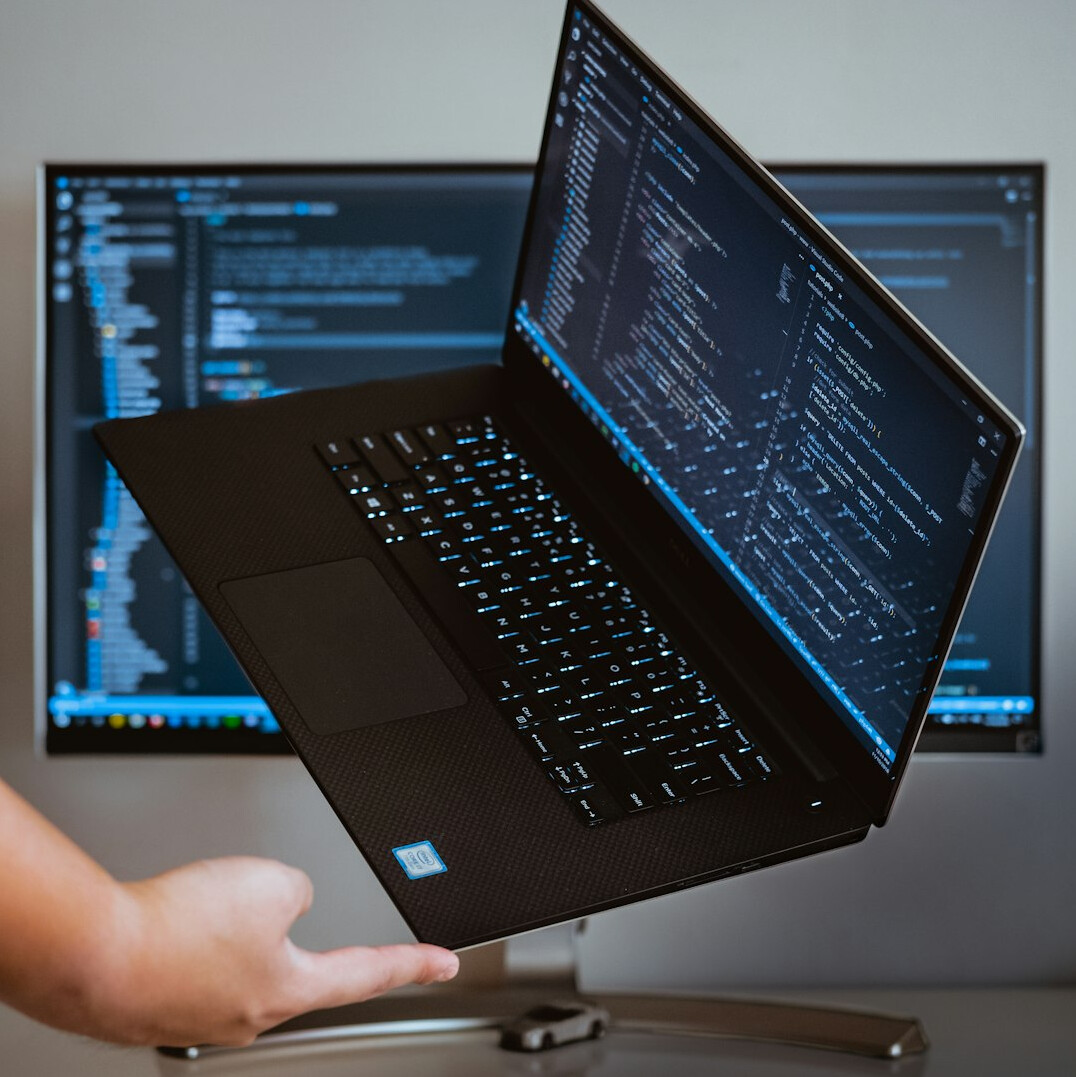 laptop with code